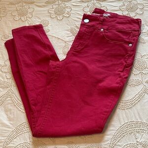 Seven7 Women's Vibrant Red Skinny Jeans